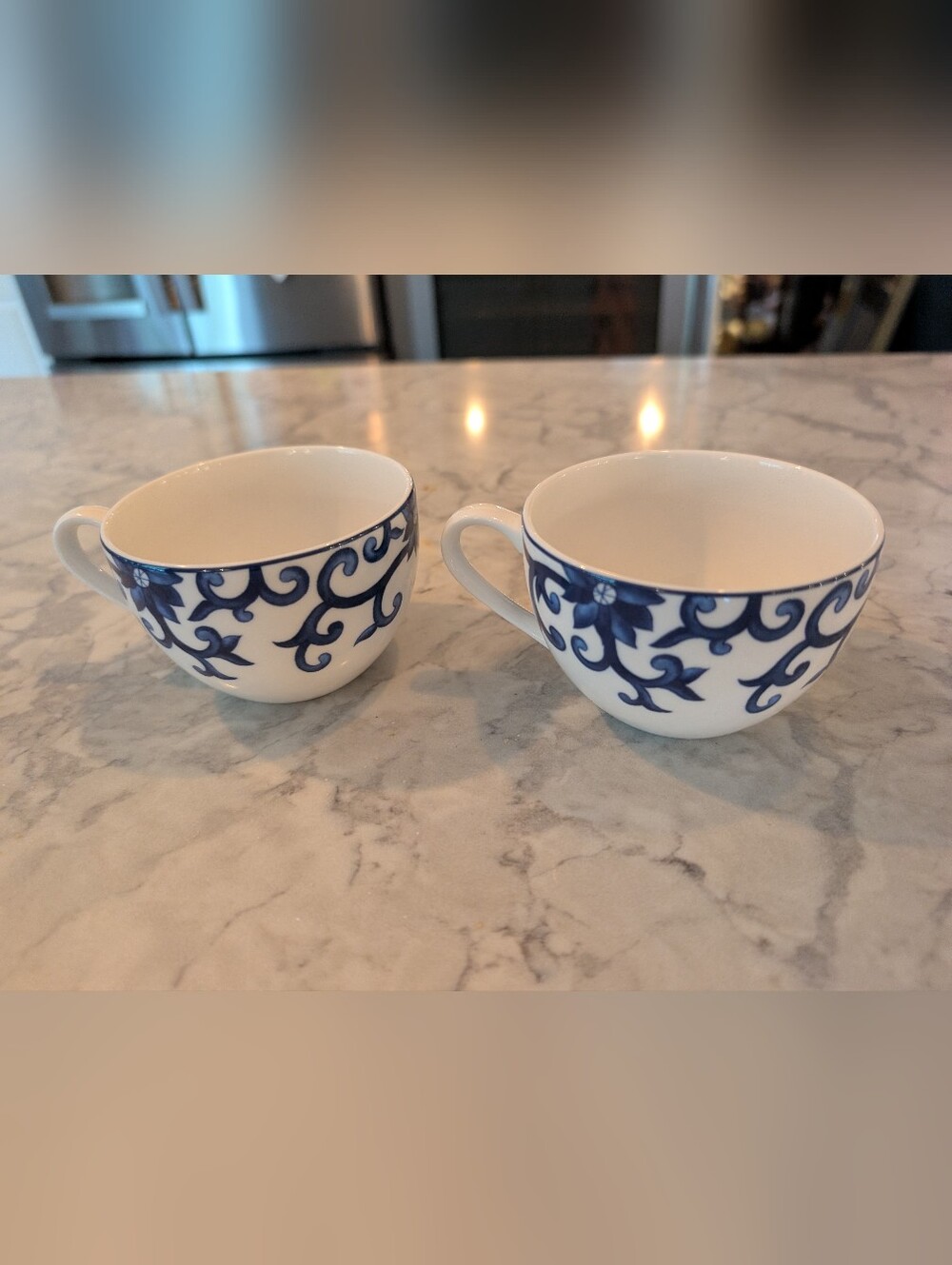 Lauren Ralph Lauren Mandarin Blue Floral Porcelain Teacups